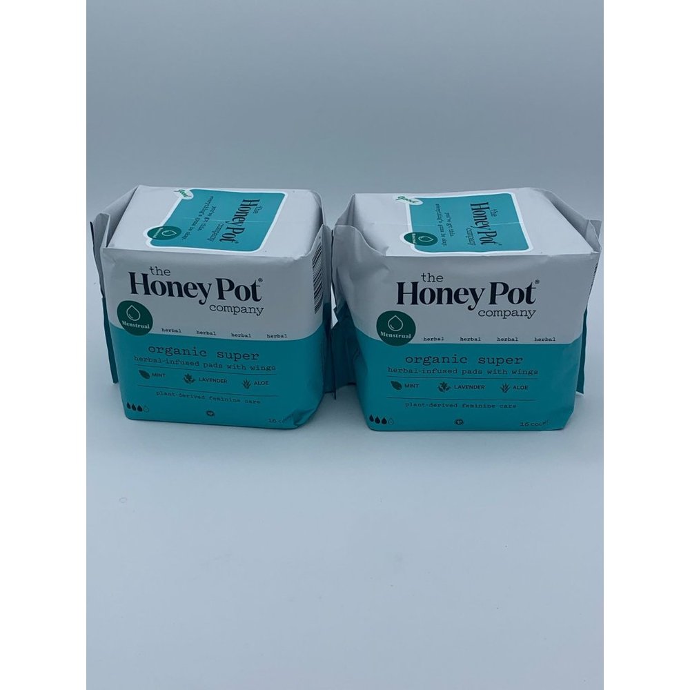 HoneyPot Feminine Care Herbal Infused Mint Lavender Aloe 2packs (32 ct) NEW